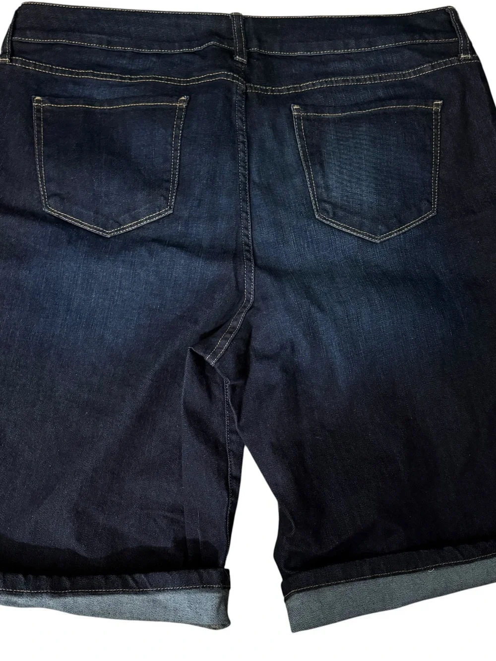 St John’s Bay Bermuda women’s Sz 18 Dark Blue Denim Jeans Shorts